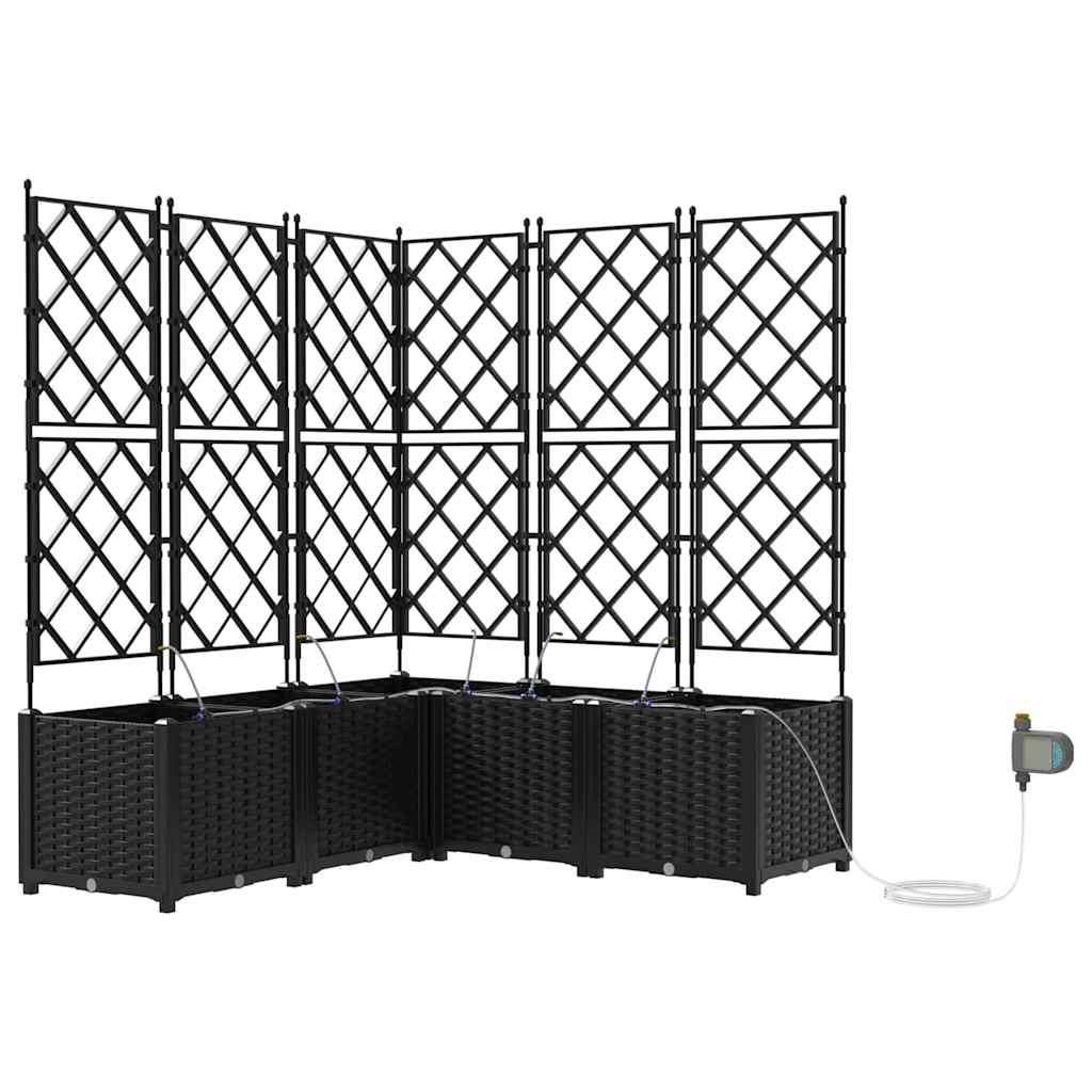 VidaXL Gartenblumentopf 5 Stück schwarzer Stahl