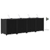 Vidaxxl Gartenblumentopf 4 Stück schwarz 160 x 40 x 53 cm Stahl