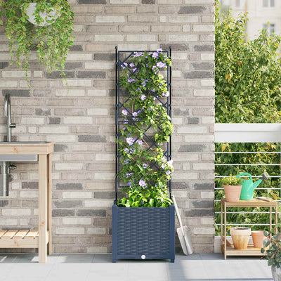 VidaXL Gartenblumentopf grau 40 x 40 x 143 cm Stahl