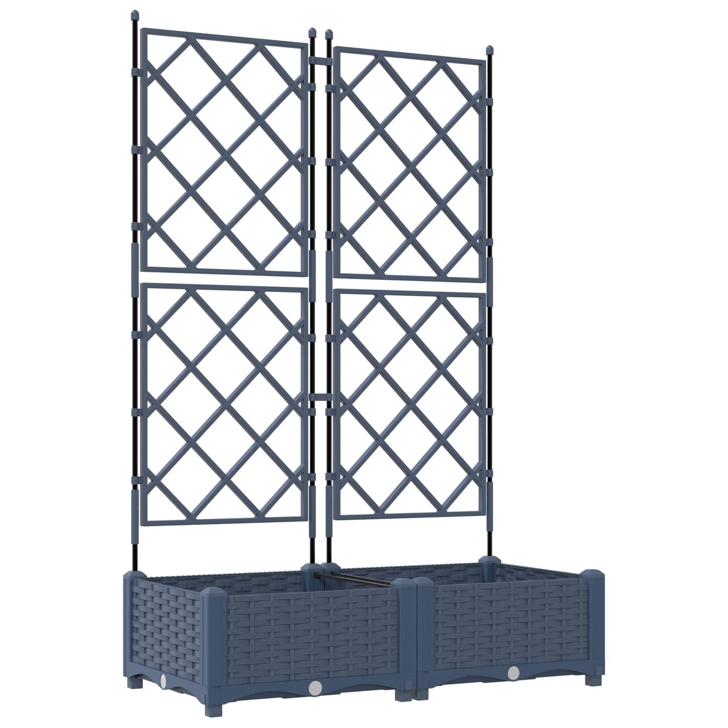 Vidaxxl Gartenblumentopf 2 Stück grau 80 x 40 x 125,5 cm Stahl