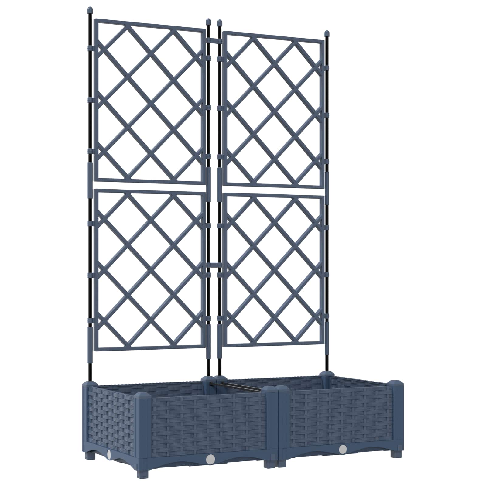 Vidaxxl Gartenblumentopf 2 Stück grau 80 x 40 x 125,5 cm Stahl