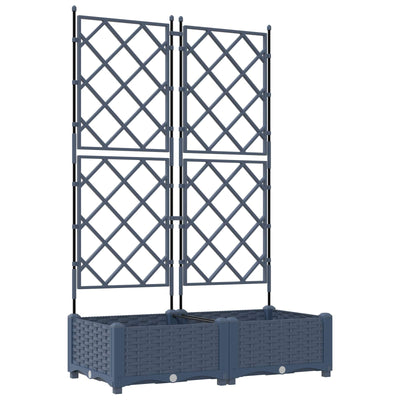 Vidaxxl Gartenblumentopf 2 Stück grau 80 x 40 x 125,5 cm Stahl