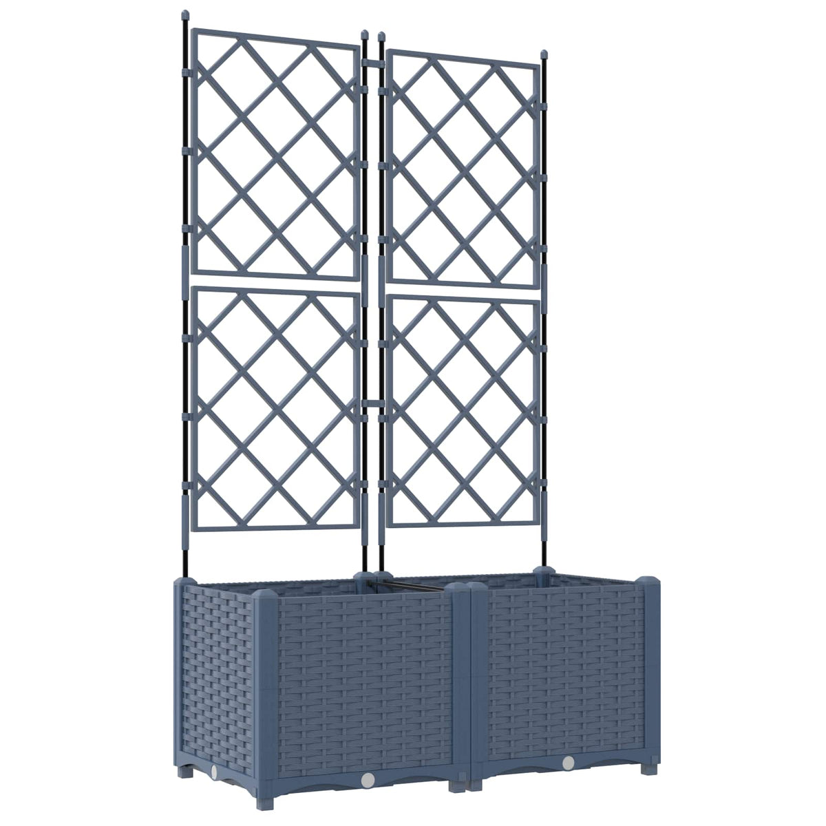Vidaxxl Gartenblumentopf 2 Stück grau 80 x 40 x 143 cm Stahl