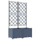 Vidaxxl Gartenblumentopf 2 Stück grau 80 x 40 x 143 cm Stahl