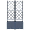 Vidaxxl Gartenblumentopf 2 Stück grau 80 x 40 x 143 cm Stahl