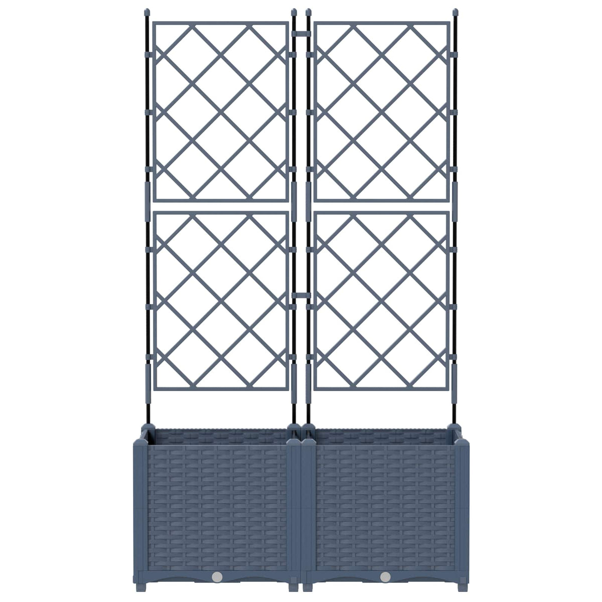 Vidaxxl Gartenblumentopf 2 Stück grau 80 x 40 x 143 cm Stahl