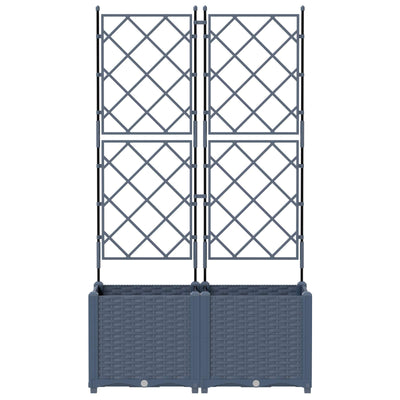 Vidaxxl Gartenblumentopf 2 Stück grau 80 x 40 x 143 cm Stahl