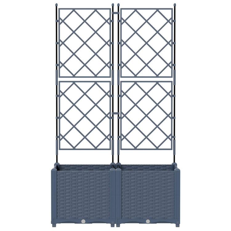 Vidaxxl Gartenblumentopf 2 Stück grau 80 x 40 x 143 cm Stahl