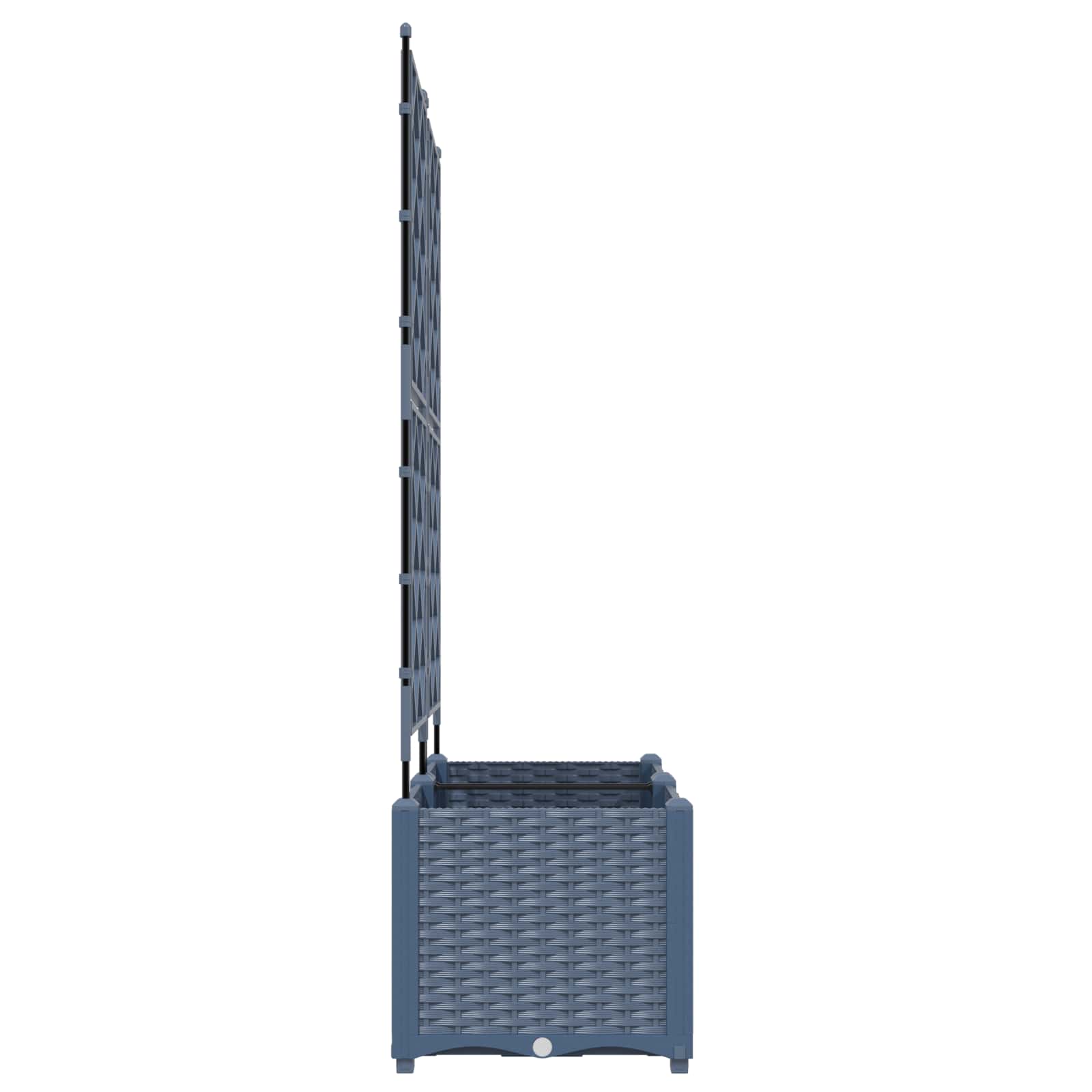 Vidaxxl Gartenblumentopf 2 Stück grau 80 x 40 x 143 cm Stahl