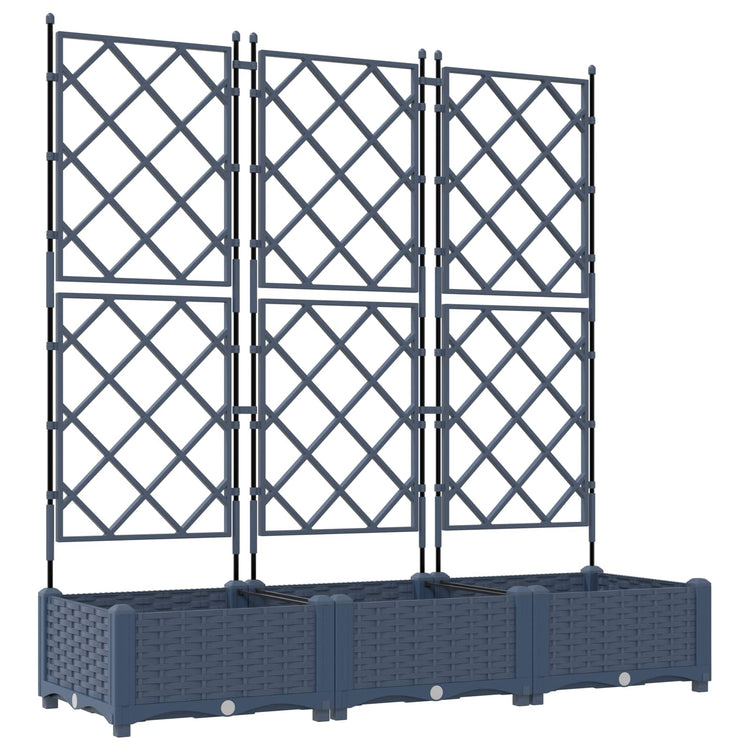 Vidaxxl Gartenblumentopf 3 Stück grau 120 x 40 x 125,5 cm Stahl