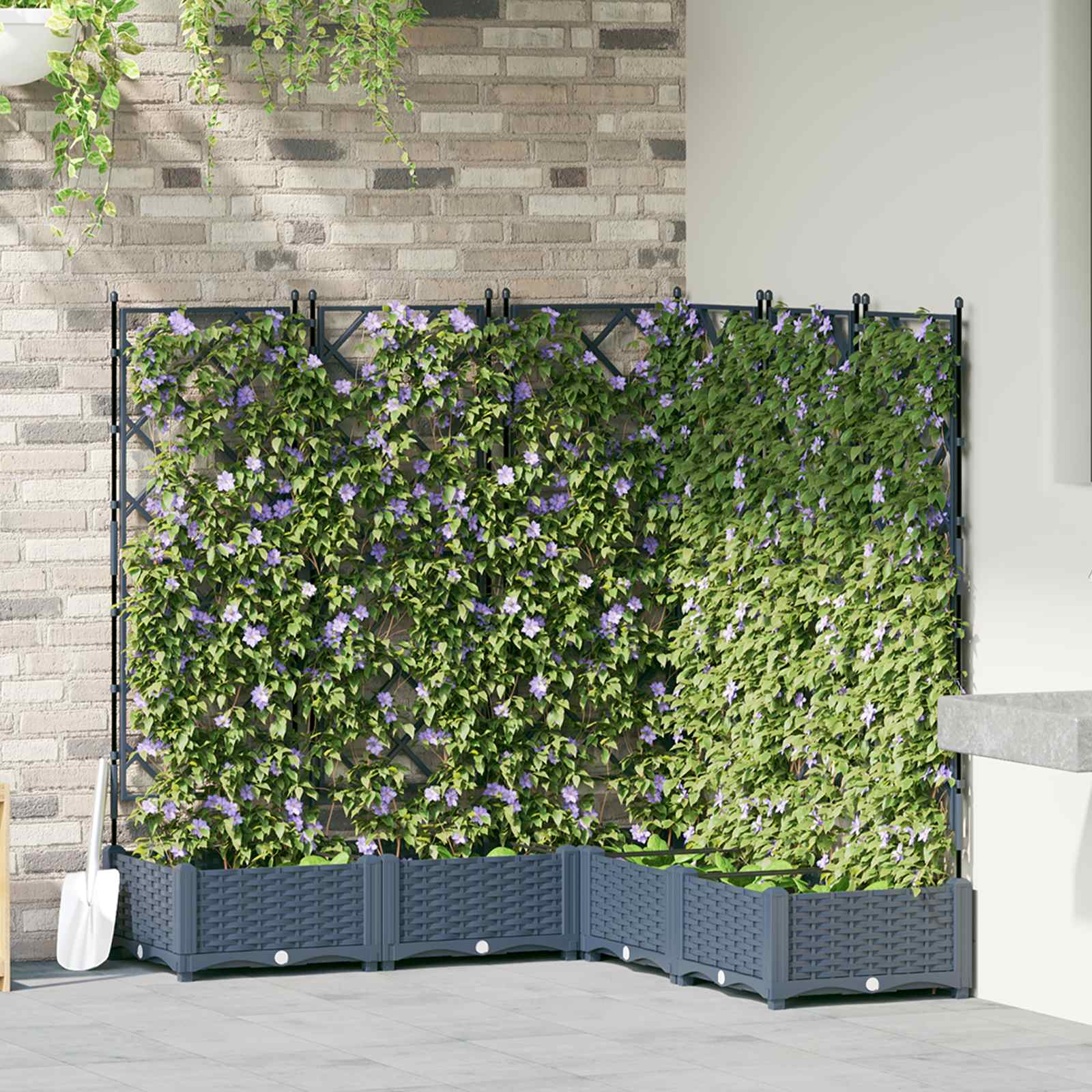 Vidaxxl Gartenblumentopf 5 Stück grau 120 x 120 x 125,5 cm Stahl