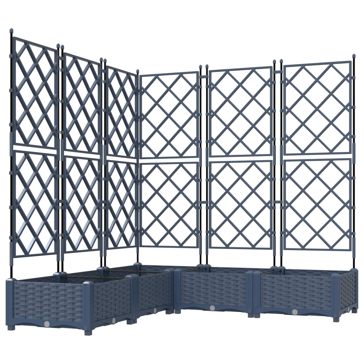 Vidaxxl Gartenblumentopf 5 Stück grau 120 x 120 x 125,5 cm Stahl