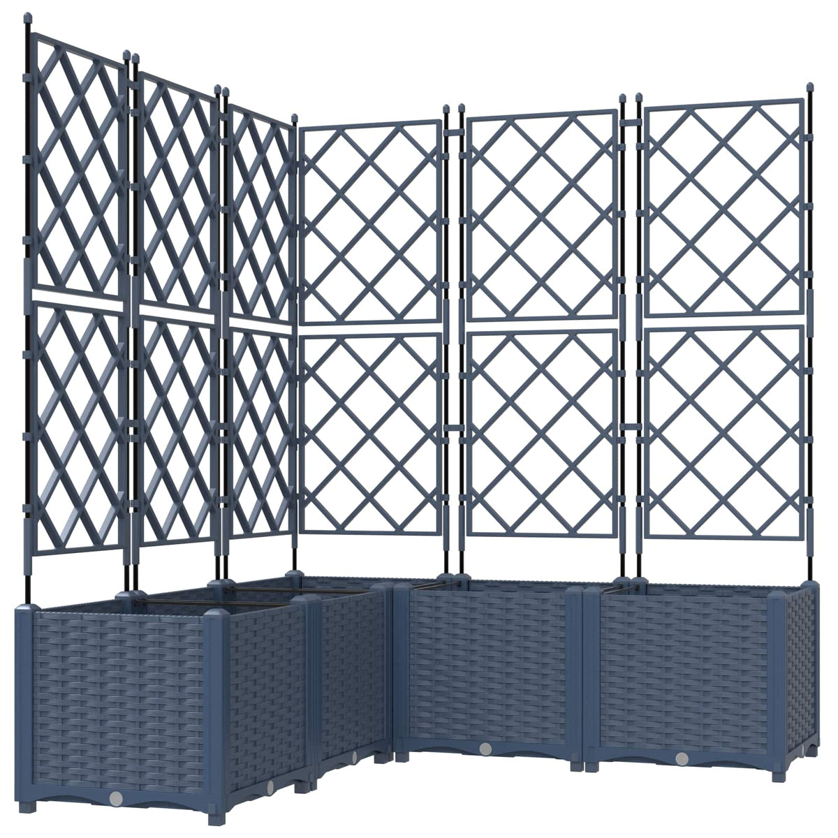 Vidaxxl Gartenblumentopf 5 Stück grau 120 x 120 x 143 cm Stahl