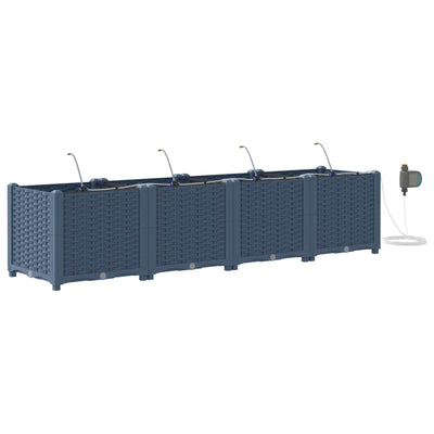 Vidaxxl Gartenblumentopf 4 Stück grau 120 x 120 x 142 cm Stahl
