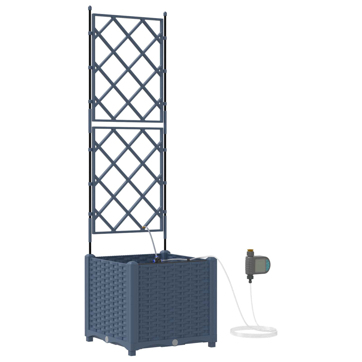 VidaXL Gartenblumentopf grau 40 x 40 x 142 cm Stahl