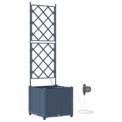 VidaXL Gartenblumentopf grau 40 x 40 x 142 cm Stahl