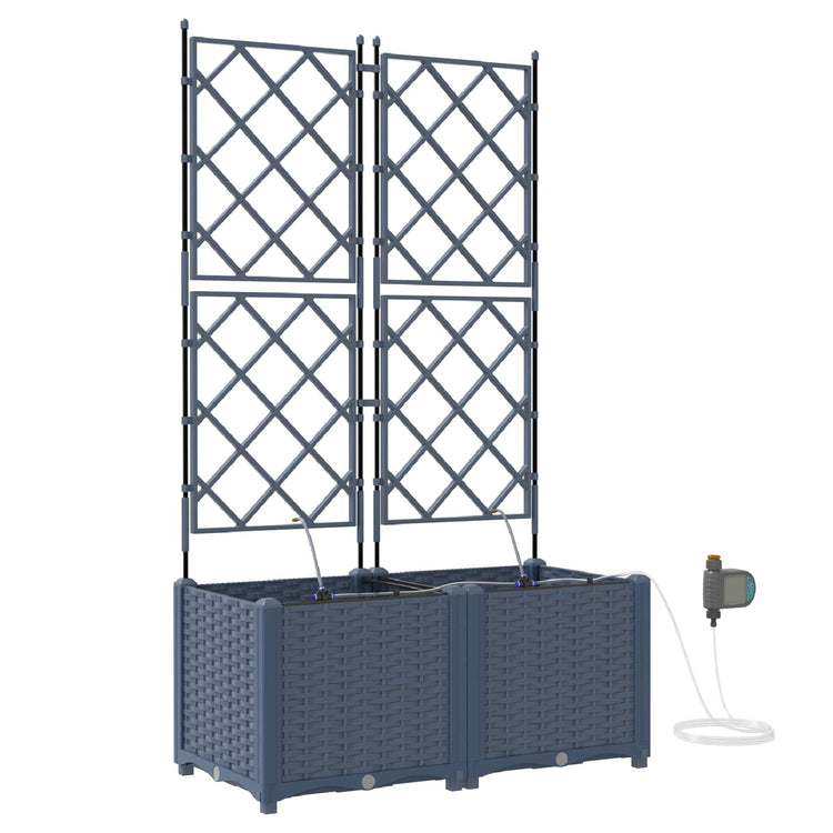 Vidaxxl Gartenblumentopf 2 Stück grau 120 x 120 x 142 cm Stahl
