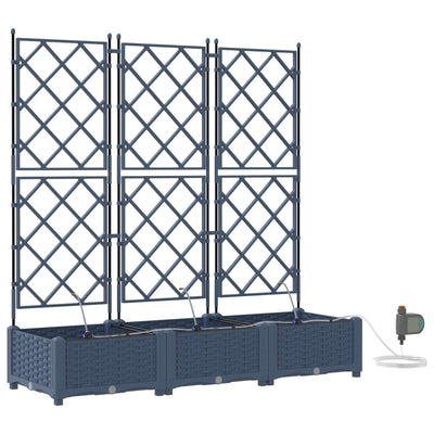 Vidaxxl Gartenblumentopf 3 Stück grau 120 x 120 x 142 cm Stahl