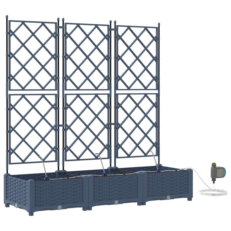 Vidaxxl Gartenblumentopf 3 Stück grau 120 x 120 x 142 cm Stahl