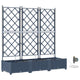 Vidaxxl Gartenblumentopf 3 Stück grau 120 x 120 x 142 cm Stahl