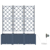 Vidaxxl Gartenblumentopf 3 Stück grau 120 x 120 x 142 cm Stahl