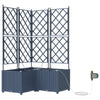 Vidaxxl Gartenblumentopf 3 Stück grau 120 x 120 x 142 cm Stahl