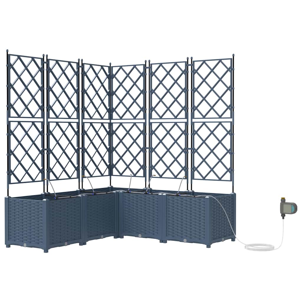 VidaXL Gartenblumentopf 5 Stück grauer Stahl