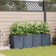 Vidaxxl Gartenblumentopf 4 Stück grau 120 x 120 x 142 cm Stahl