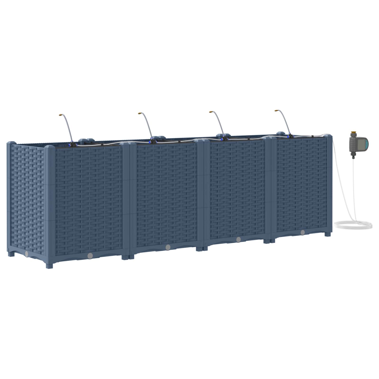 Vidaxxl Gartenblumentopf 4 Stück grau 120 x 120 x 142 cm Stahl