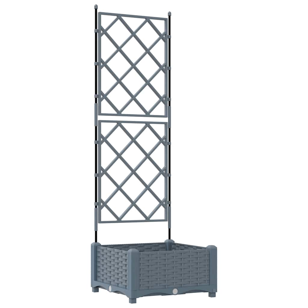 Vidaxxl Gartenblumentopf hellgrau 40 x 40 x 125,5 cm Stahl