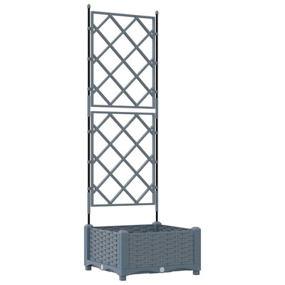 Vidaxxl Gartenblumentopf hellgrau 40 x 40 x 125,5 cm Stahl