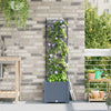 Vidaxxl Gartenblumentopf hellgrau 40 x 40 x 143 cm Stahl