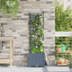 Vidaxxl Gartenblumentopf hellgrau 40 x 40 x 143 cm Stahl