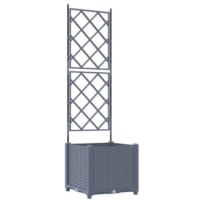 Vidaxxl Gartenblumentopf hellgrau 40 x 40 x 143 cm Stahl