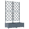 Vidaxxl Gartenblumentopf 2 Stück hellgrau 80 x 40 x 125,5 cm Stahl
