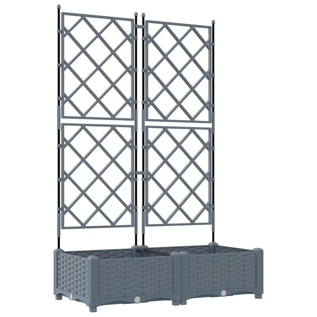Vidaxxl Gartenblumentopf 2 Stück hellgrau 80 x 40 x 125,5 cm Stahl