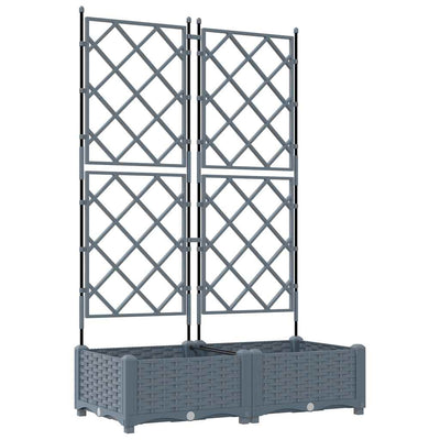 Vidaxxl Gartenblumentopf 2 Stück hellgrau 80 x 40 x 125,5 cm Stahl