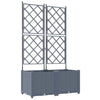 Vidaxxl Gartenblumentopf 2 Stück hellgrau 80 x 40 x 143 cm Stahl