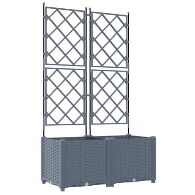 Vidaxxl Gartenblumentopf 2 Stück hellgrau 80 x 40 x 143 cm Stahl