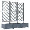 Vidaxxl Gartenblumentopf 3 Stück hellgrau 120 x 40 x 125,5 cm Stahl