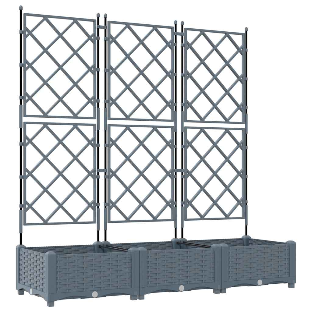 Vidaxxl Gartenblumentopf 3 Stück hellgrau 120 x 40 x 125,5 cm Stahl