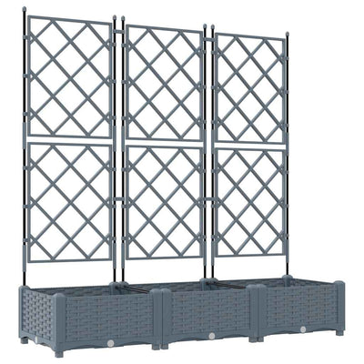 Vidaxxl Gartenblumentopf 3 Stück hellgrau 120 x 40 x 125,5 cm Stahl
