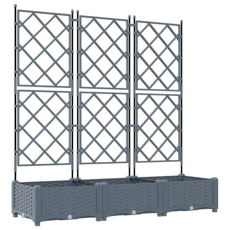 Vidaxxl Gartenblumentopf 3 Stück hellgrau 120 x 40 x 125,5 cm Stahl