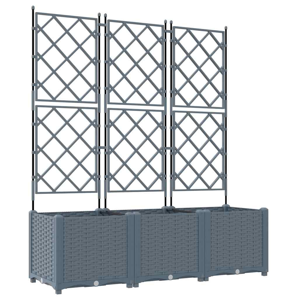 Vidaxxl Gartenblumentopf 3 Stück hellgrau 120 x 40 x 143 cm Stahl