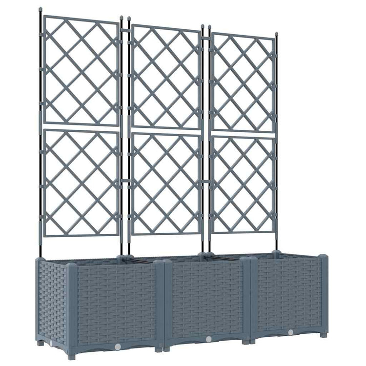 Vidaxxl Gartenblumentopf 3 Stück hellgrau 120 x 40 x 143 cm Stahl