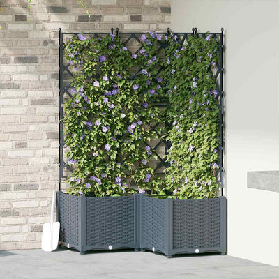 Vidaxl Gartenblumentopf 3 Stück hellgrau 80 x 80 x 143 cm Stahl