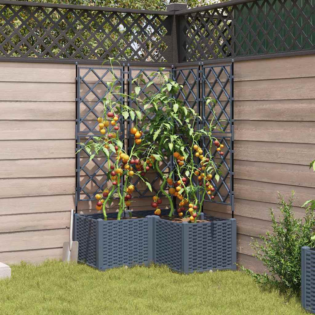 Vidaxl Gartenblumentopf 3 Stück hellgrau 80 x 80 x 143 cm Stahl