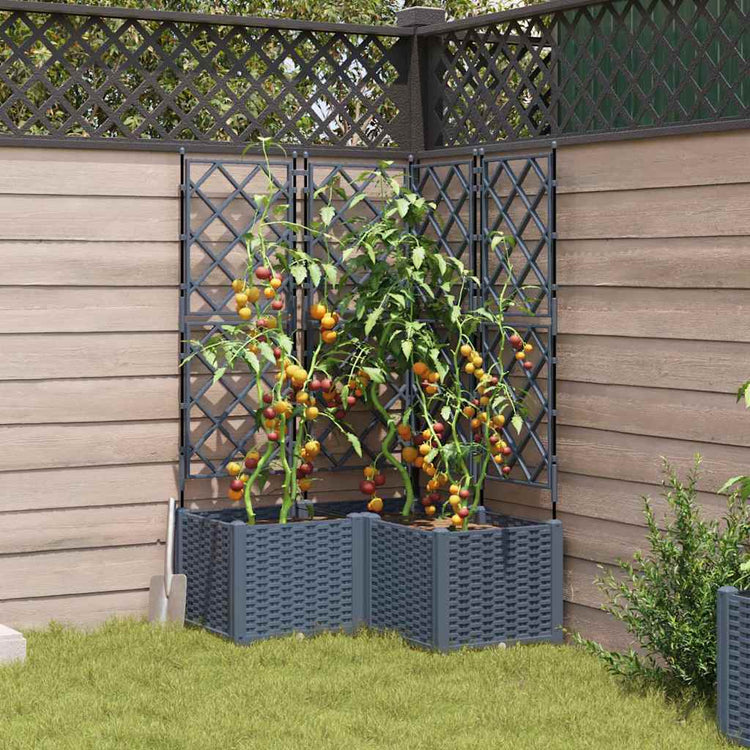 Vidaxl Gartenblumentopf 3 Stück hellgrau 80 x 80 x 143 cm Stahl