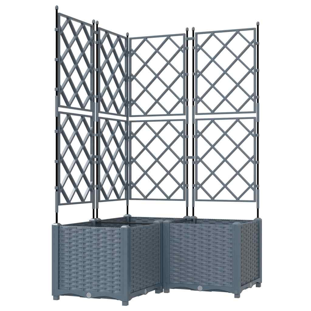Vidaxl Gartenblumentopf 3 Stück hellgrau 80 x 80 x 143 cm Stahl
