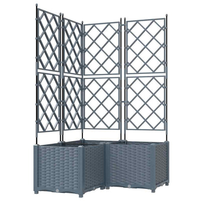 Vidaxl Gartenblumentopf 3 Stück hellgrau 80 x 80 x 143 cm Stahl